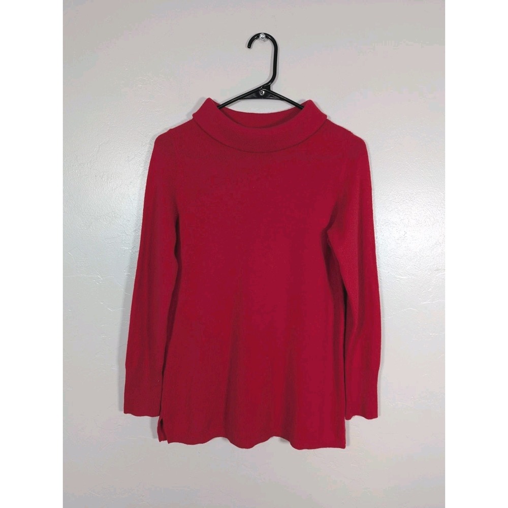 Talbots Women Sweater XS Red Turtleneck 100% Cashmere Cozy Minimalist‎ Preppy